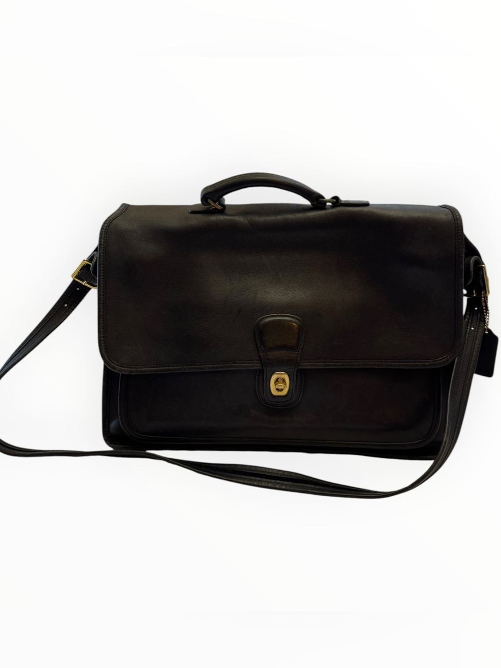 Vintage Coach 5180 Metropolitan Brief
Black Leather Turn Lock Crossbody